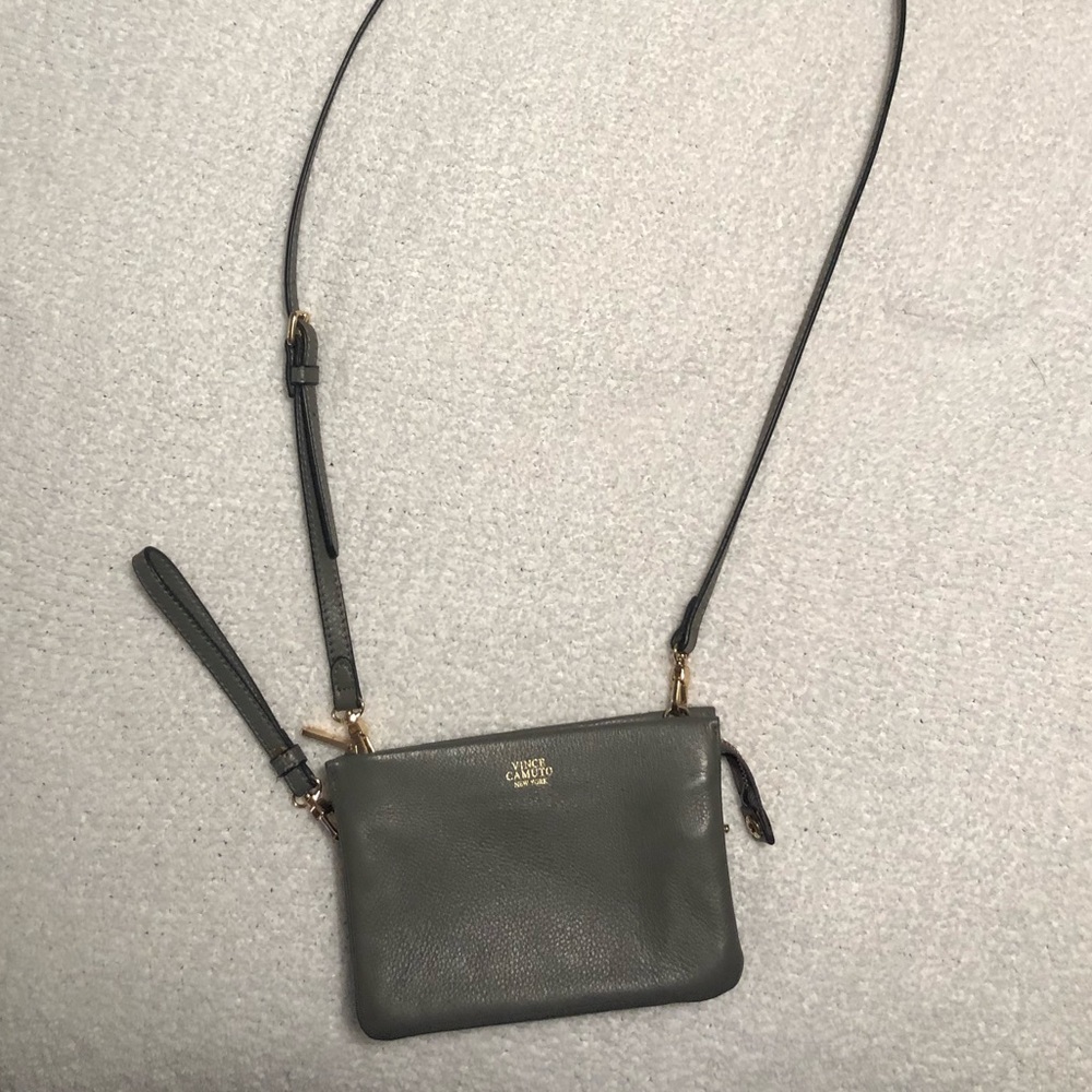 Vince Camino Grey leather crossbody bag